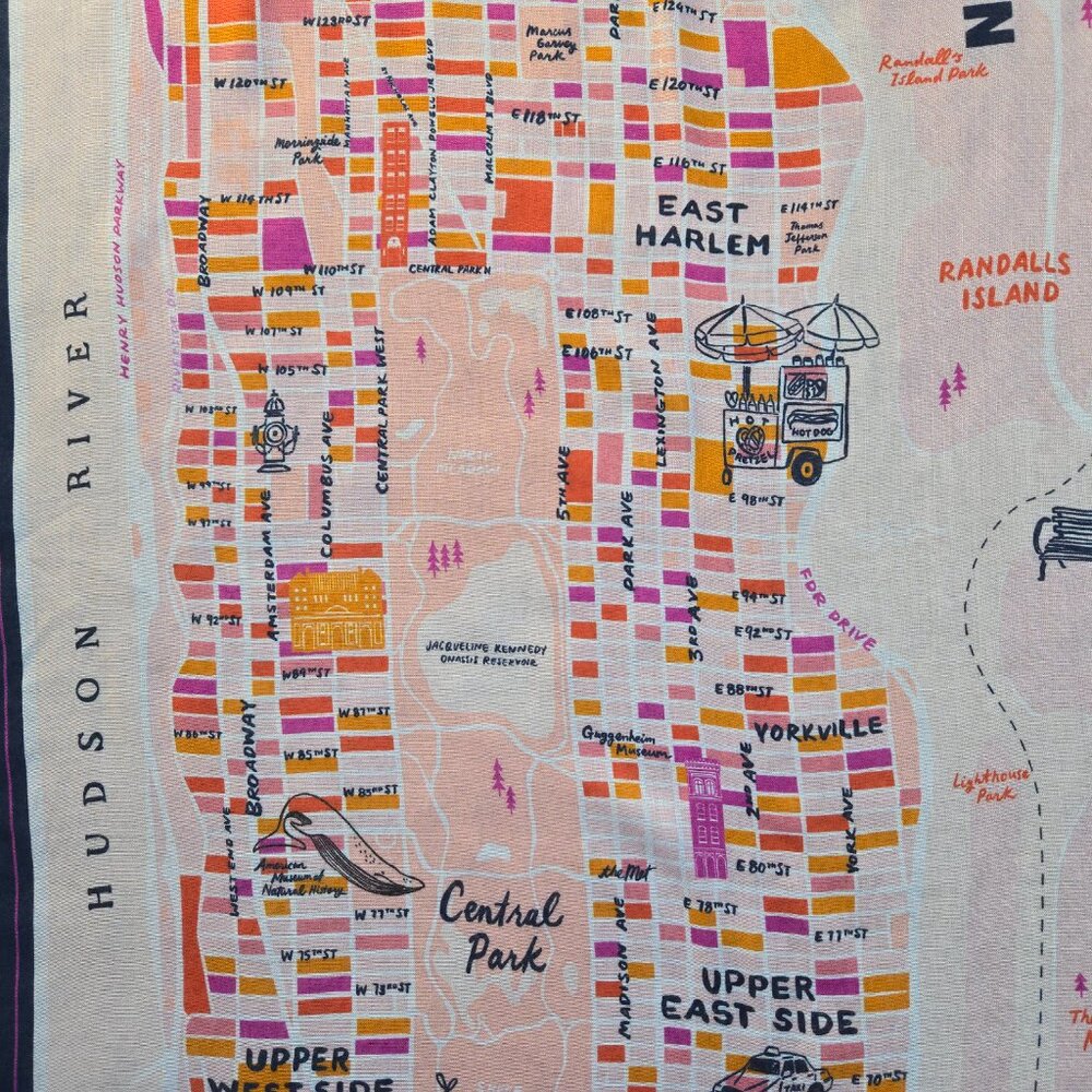 NWT kate spade Map of Manhattan Scarf - Picture 4 of 12